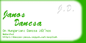 janos dancsa business card